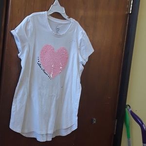 Pink and orange flip heart t-shirt